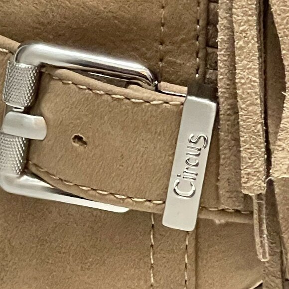 Circus By Sam Edelman Size 6.5M Tan Faux Suede Ankle Boots With Fringe Detail - Picture 4 of 11